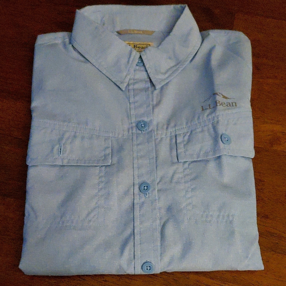 L.L. Bean Sky Blue Casual Button Down Shirt